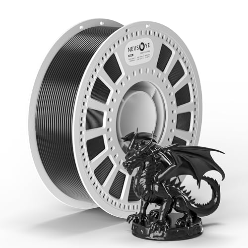 PLA Plus Filament 1.75mm, 3D Drucker Filament PLA+ Pro, 1kg Pappspule, Maßgenauigkeit +/- 0.02mm, passend für die meisten Drucker, verhedderungsfrei für reibungsloses Drucken (Schwarz) von NevsBye