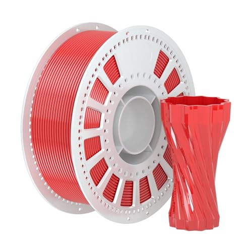 NevsBye Silk PLA 3D Drucker Filament 1.75mm, 1kg Pappspule, Maßgenauigkeit +/- 0.02mm, passend für die meisten Drucker, verhedderungsfrei für reibungsloses Drucken (Rot) von NevsBye