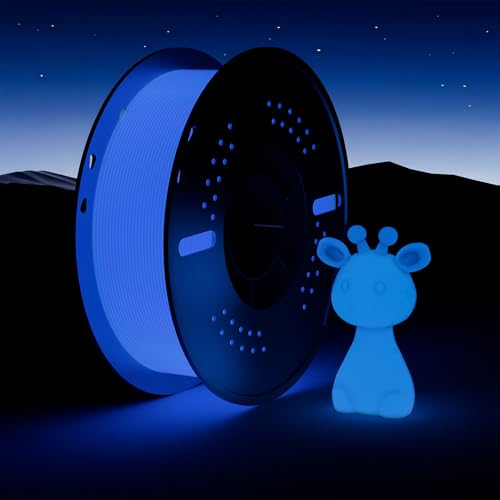Nevsbye Glow in The Dark 3D Drucker Filament 1.75mm, 1kg Karton Spule, passend für die meisten Drucker, Tangle-Free für reibungslosen Druck (Blau) von NevsBye