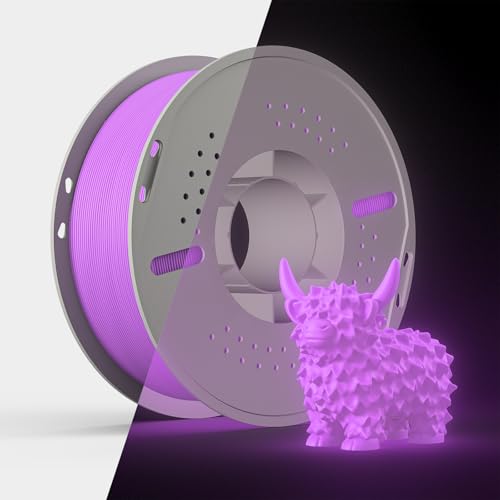 Nevsbye Glow in The Dark 3D Drucker Filament 1.75mm, 1kg Karton Spule, passend für die meisten Drucker, Tangle-Free für reibungslosen Druck (Violett) von NevsBye
