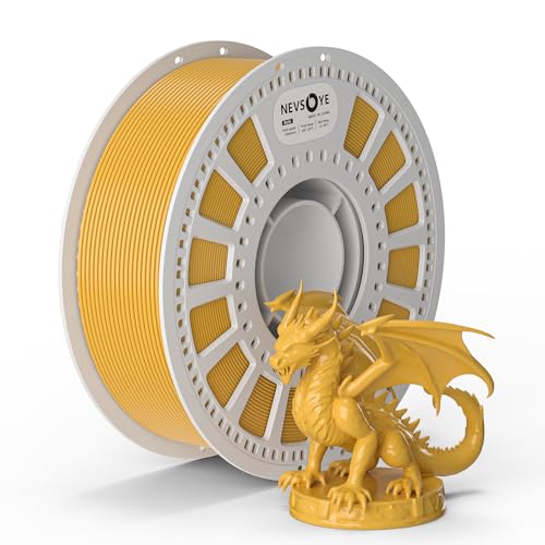 PLA Plus Filament 1.75mm, 3D Drucker Filament PLA+, 1kg Spule, Maßgenauigkeit +/- 0.02mm, passend für die meisten Drucker, verhedderungsfrei für reibungsloses Drucken (Gelb) von NevsBye