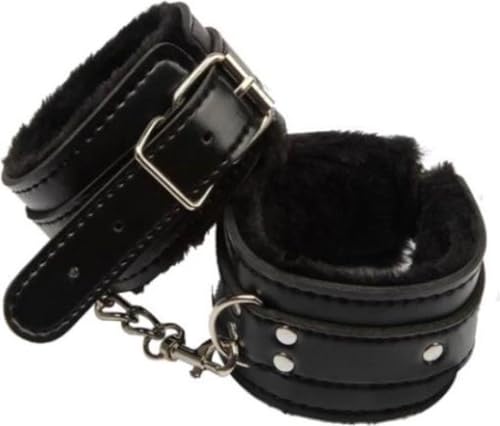 Plüschhandschellen - schwarze Handschellen - Plüsch - BDSM - Anfänger - bequem - flauschig - einstellbar, New Age Devi von New Age Devi