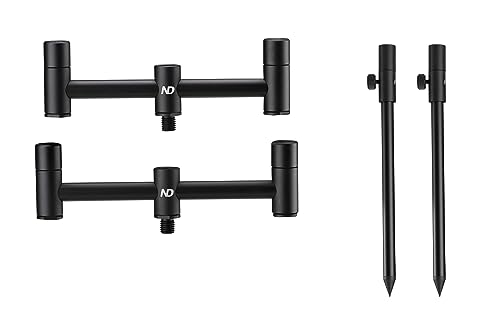 New Direction Tackle Buzz Bars aus Aluminium mit 2 Stangen und Banksticks mit Gepäck-Set (P20-2) von New Direction Tackle