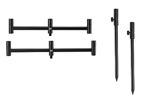 New Direction Tackle Buzz Bars aus Aluminium mit 3 Stangen und Banksticks mit Gepäck-Set (P20-3) von New Direction Tackle