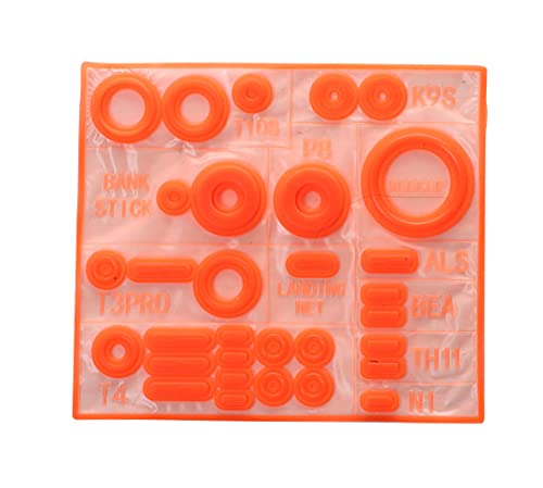 New Direction Tackle UV-reaktives Gummi-Set – Rot/Grün/Gelb (leuchtet unter UV-Licht) von New Direction Tackle