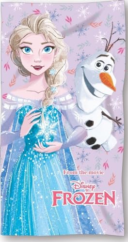 New Discount Strandtuch, Motiv: Die Eiskönigin oder die Eiskönigin, 70 x 140 cm, aus Baumwolle (Strandtuch, Frozen, Rosa) von New Discount