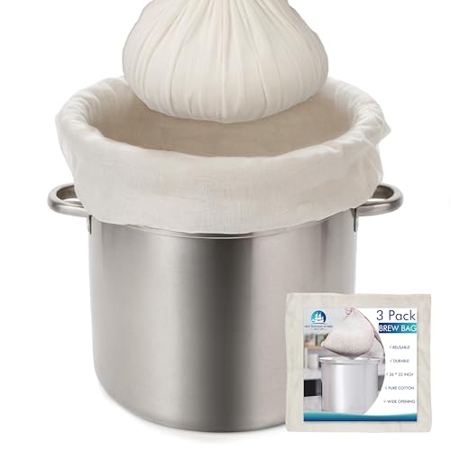 3er-Pack Brühbeutel, 66 x 55,9 cm, extra groß, wiederverwendbar, Seihtuchbeutel für selbstgebrautes Selbstbrauen, strapazierfähige Netz-Siebbeutel mit Kordelzug 3er-Pack Brühbeutel, 66 x 55,9 cm, extra groß, wiederverwendbar, Seihtuchbeutel für selbstgebrautes Selbstbrauen, strapazierfähige Netz-Siebbeutel mit Kordelzug von New England Stories