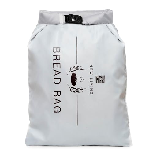 New Living Brotbeutel aus Kunststoff für Gefrierschrank, Lebensmittelaufbewahrungstasche, gefütterter Kunststoff, Brotbeutel, BPA-frei, recyceltes Polyester, hält Brot länger, 40 x 27 cm von New Living