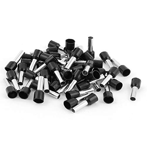 NEW LON0167 50 Stücke 6mm2 Crimp-Schnur-Drahtanschlussklemme Isolierte Schnürsenkel Ferrule Connector Schwarz(50 Pcs 6mm2 Crimp Cord Wire End Terminal Insulated Bootlace Ferrule Connector Black von New Lon0167