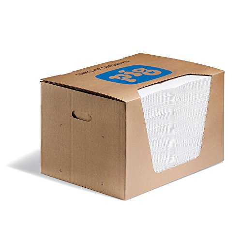 New Pig MAT440 PIG Oil Mat, 83.6 L Absorbency, 51 cm Length x 38 cm Width, 100 Pad/Dispenser, White (Pack of 100) von PIG