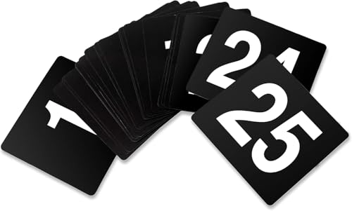 New Star Foodservice 1-100 doppelseitige Kunststoff-Tischnummern, 10,2 x 10,2 cm, Schwarz auf Weiß (Schwarz (1–25)) von New Star Foodservice