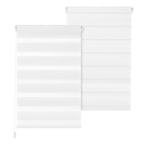 Doppelrollo DuoRollo Klemmfix ohne Bohren Seitenzug Fenster Rollo weiß B 100cm (96cm Stoffbreite) x H 150 cm von New Storage 11