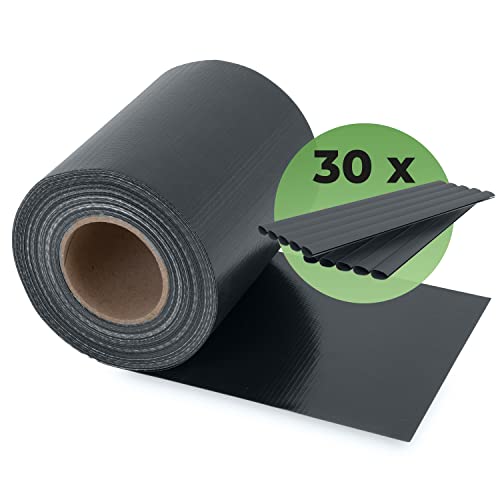 New Storage 11 PVC Sichtschutzstreifen für Doppelstabmatten Blickdicht | Doppelstabmattenzaun Sichtschutz | 30 Befestigungsclips | 35m x 19 cm | Zaunfolie Windschutz (Anthrazit) von New Storage 11