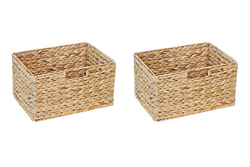 2er-Set Billy Regal Korb / 36 x 25 x 20 cm/Aus Wasserhyazinthe Natur/Faltkorb Flechtkorb Regalbox Storage Box Aufbewahrungskorb Schrankkorb klappbar faltbar und sehr stabil von New Swedish Design