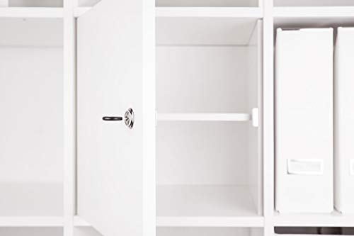 INWONA Abschließbare Tür für Kallax Regal Schließsystem: verschiedenschließend/mit Regalboden/Kallax Tür mit Schloß und Rückwand in weiß - ideal für Lehrerzimmer Büro Fitnessstudio von INWONA