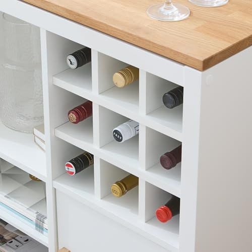 Kallax Einsatz | Regaleinsatz f. 9 Flaschen | H x B x L : 33 x 33 x 36 cm | Fachgröße: 10 x 10 cm | Weinflaschen Lagerung im Kallax Regal | Weinregal Flaschenregal Flascheneinsatz | weiß von New Swedish Design