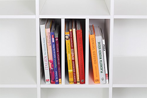 Kallax Expedit Regal Einsatz Schallplatten Aufbewahrung Schallplattenregal Vinyl Regaleinsatz vertikale Regalteilung auch für Bücher Fachteiler für 3 Einzelfächer 33,5 x 33,5 x 31 cm Weiß von INWONA