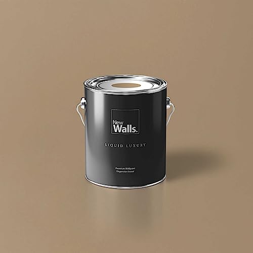 New Walls Premium Wandfarbe Beige, Eichenholz Liquid Luxury Dispersionsfarbe für Innenräume – 2,5 L von New Walls