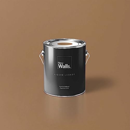 New Walls Premium Wandfarbe Beige, Goldbraun Liquid Luxury Dispersionsfarbe für Innenräume – 2,5 L von New Walls