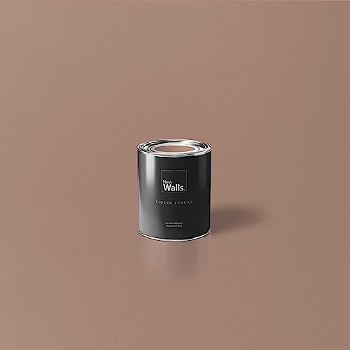 New Walls Premium Wandfarbe Braun, Nude Liquid Luxury Dispersionsfarbe für Innenräume – 1 L von New Walls