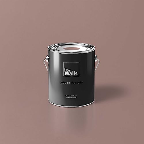 New Walls Premium Wandfarbe Braun, Taupe Liquid Luxury Dispersionsfarbe für Innenräume – 2,5 L von New Walls