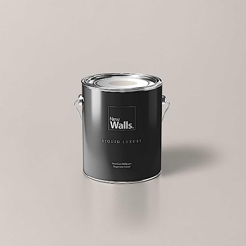 New Walls Premium Wandfarbe Creme, Greige Liquid Luxury Dispersionsfarbe für Innenräume – 2,5 L von New Walls