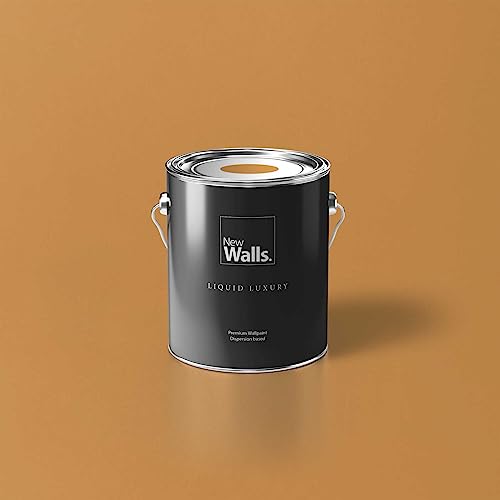 New Walls Premium Wandfarbe Orange Liquid Luxury Dispersionsfarbe für Innenräume – 2,5 L von New Walls