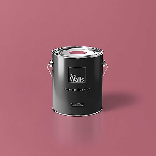 New Walls Premium Wandfarbe Pink, Dunkelrosa Liquid Luxury Dispersionsfarbe für Innenräume – 2,5 L von New Walls