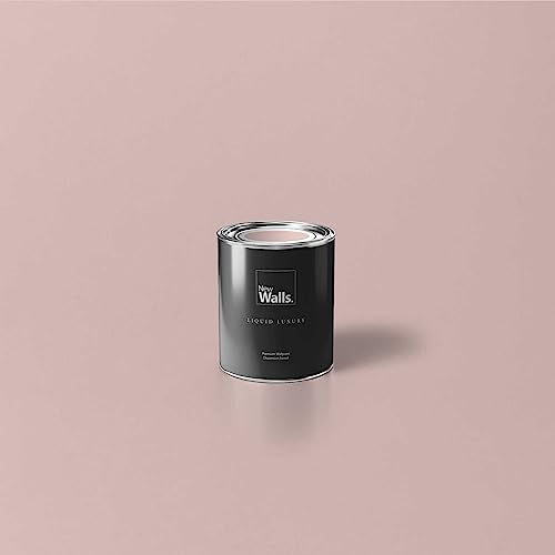 New Walls Premium Wandfarbe Rosa, Altrosa Liquid Luxury Dispersionsfarbe für Innenräume – 1 L von New Walls