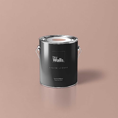 New Walls Premium Wandfarbe Rosa, Lachs Liquid Luxury Dispersionsfarbe für Innenräume – 2,5 L von New Walls