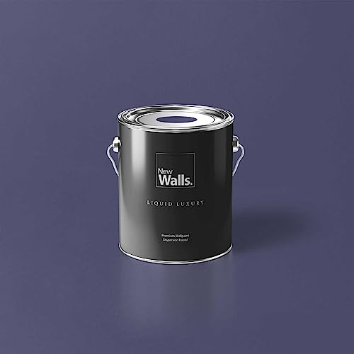 New Walls Premium Wandfarbe Violett, Dunkellila Liquid Luxury Dispersionsfarbe für Innenräume – 2,5 L von New Walls