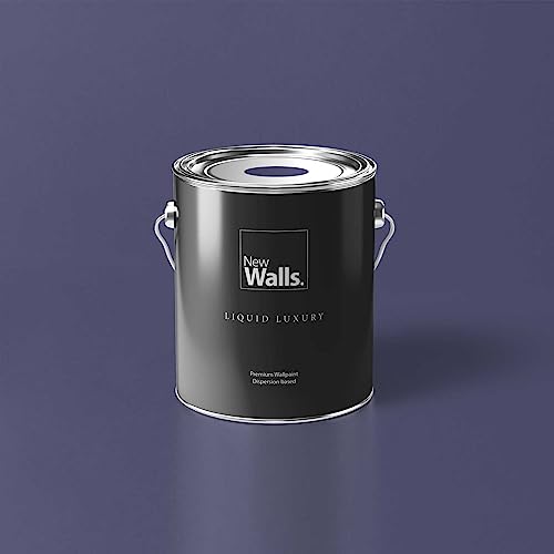 New Walls Premium Wandfarbe Violett, Dunkellila Liquid Luxury Dispersionsfarbe für Innenräume – 5 L von New Walls