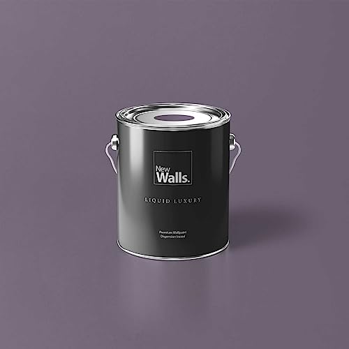 New Walls Premium Wandfarbe Violett, Mauve Liquid Luxury Dispersionsfarbe für Innenräume – 2,5 L von New Walls