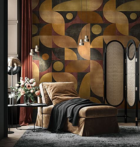 New Walls Tapete abstrakte Motive gold braun Wohnzimmer, Küche, Schlafzimmer Vliestapete | 1,59 x 2,80 m von New Walls
