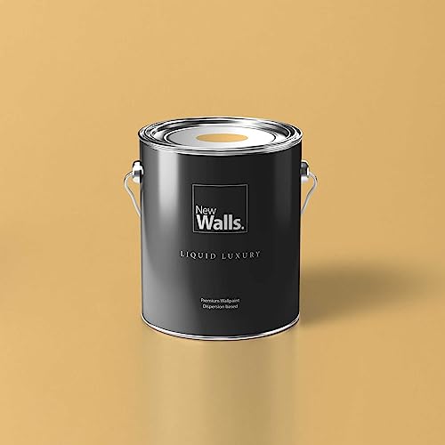 Premium Wandfarbe Gelb, Gold Liquid Luxury Dispersionsfarbe für Innenräume – 5 L von New Walls
