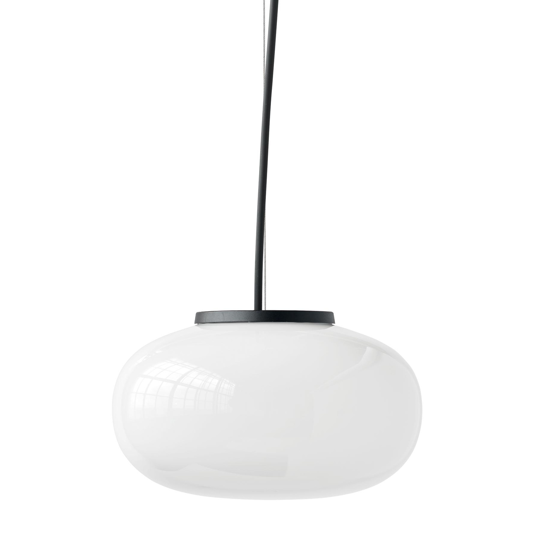 New Works - Karl-Johan LED Pendelleuchte Ø23cm - opal/H 14cm / Ø 23cm/2700K/530lm von New Works