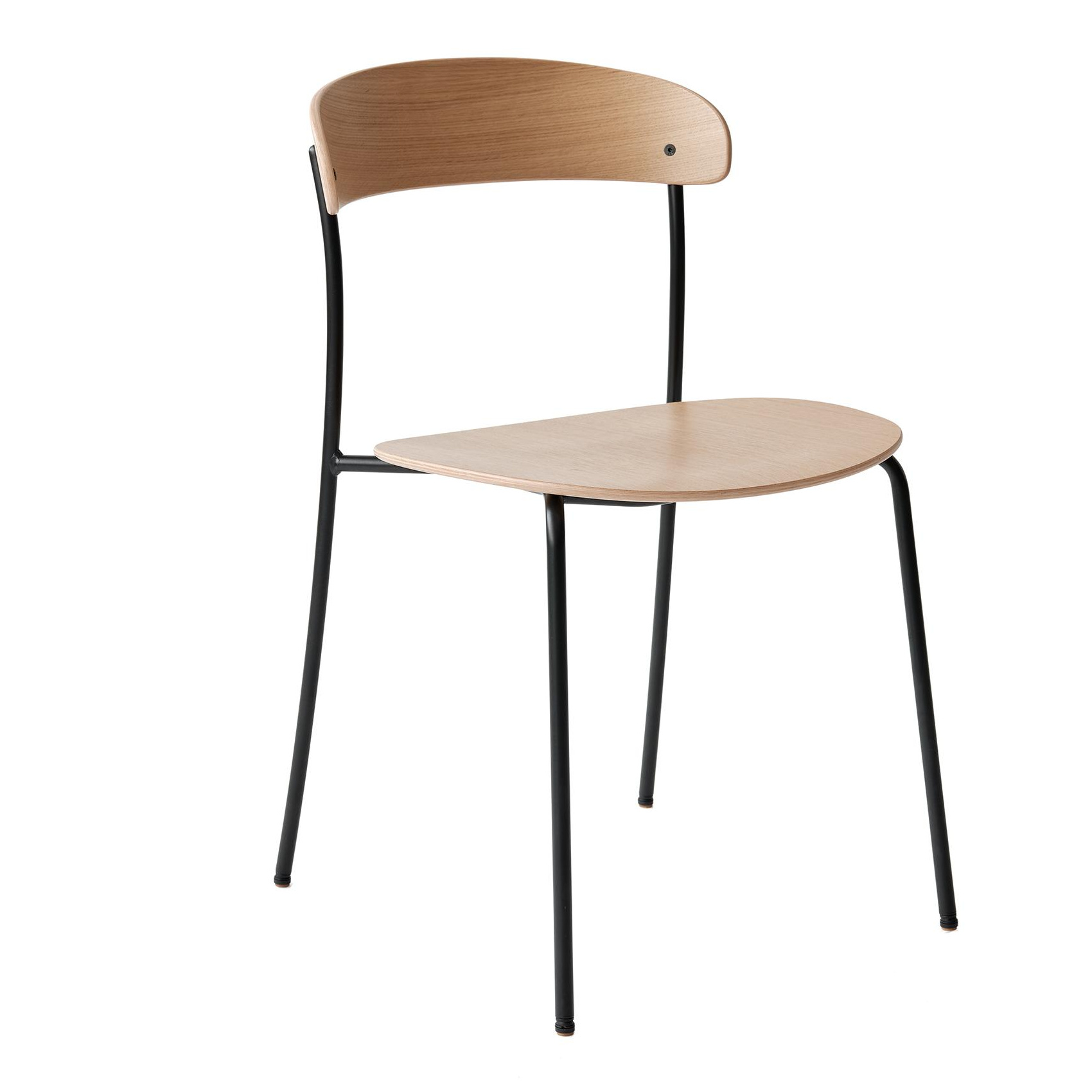 New Works - Missing Stuhl - eiche/lackiert/Gestell Stahl pulverbeschichtet schwarz/BxHxT 46,5x78x53cm von New Works