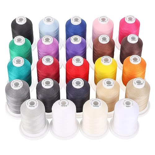 New brothread 24 Grund Farben Mehrzweck 100% Mercerisierte Baumwollfaden 30WT (50S/3) 600M zum Quilten, Nähen und Sticken von New brothread