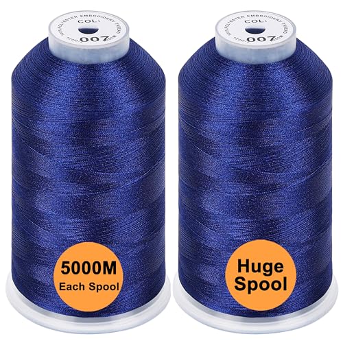 New brothread 2er Set Polyester Maschinen Stickgarn Riesige Spule 5000M für alle Stickmaschine - Prussian Blue New brothread 2er Set Polyester Maschinen Stickgarn Riesige Spule 5000M für alle Stickmaschine - Prussian Blue von New brothread