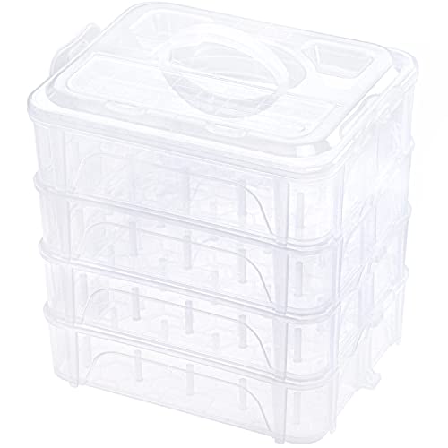 New brothread 4 Lagige Stapelbare Durchsichtige Aufbewahrungsbox/Organizer für 80 Spulen Stick- und Nähgarn für zu Hause (Anforderungen an die Spulengröße: Höhe≤ 5,6cm; Breite≤ 4,3cm) von New brothread