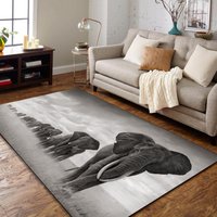 Elefant Teppich, Tier Gemusterter Druck, Moderner Bedruckter Dekor, Raumdekor von NewCarpetWorld