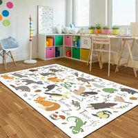 Jungle Tiere Teppich, Kinderteppich, Kinderzimmerteppich, Maschinenwaschbar von NewCarpetWorld
