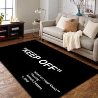 Keep-Off-Teppich, Schwarzer Personalisiertes Geschenk, Keepoff-Teppich, Individueller Teppich, Jungenzimmer-Dekorteppich, Cooler Schwarz-Weißer von NewCarpetWorld