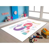 Meerjungfrau Gemusterter Teppich Für Mädchen, Einzigartiges Geschenk Tochter, Kinderzimmer, Rutschfester Von Hoher Qualität von NewCarpetWorld