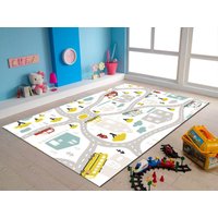 Roadmap Spielmatte/Teppich Blaues Auto. Süße Weiche Matte. Kinderzimmer Teppich. Schönes Kleinkind Cool Geburtstagsgeschenk Spielzimmer von NewCarpetWorld