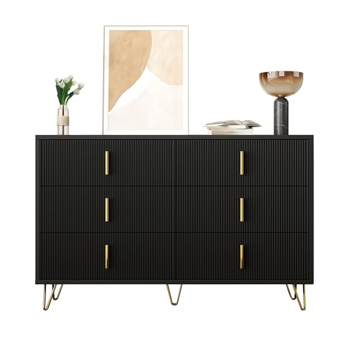 Elegantes Sideboard mit modernem Design, Kommode und viel Stauraum, goldene Griffe von NewCosmos
