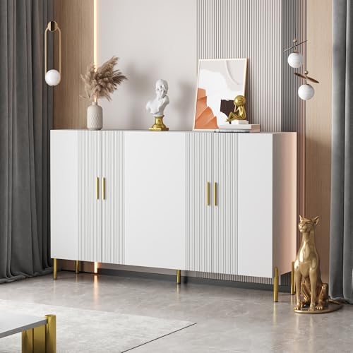 NewCosmos Moderner einfacher weißer Matter multifunktionaler Aufbewahrungsschrank 4 offene und geschlossene Türen Esszimmerschrank Golddekoration 160 * 35 * 100cm NewCosmos Moderner einfacher weißer Matter multifunktionaler Aufbewahrungsschrank 4 offene und geschlossene Türen Esszimmerschrank Golddekoration 160 * 35 * 100cm von NewCosmos