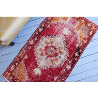 2'4"x14"100"M Vintage Wollteppich, Handgewebter Wollte von NewDawnStore