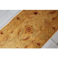 2'8 "x10' Oushak Läufer, Vintage Eclectic Handgewebter Wollläufer Teppich von NewDawnStore