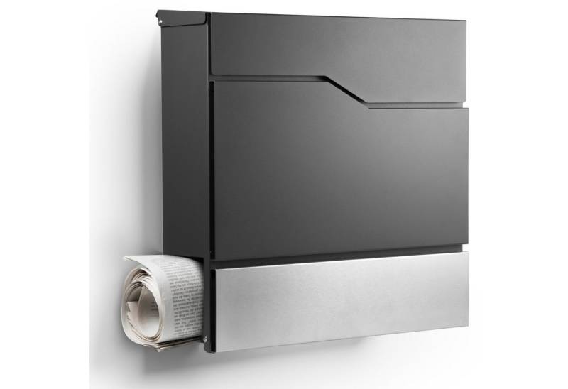 NewHabitat Briefkasten Moderner Wandbriefkasten Personalisierbar Anthrazit RAL7016 (Komplettset, Modell: Tokio), Rostfrei von NewHabitat